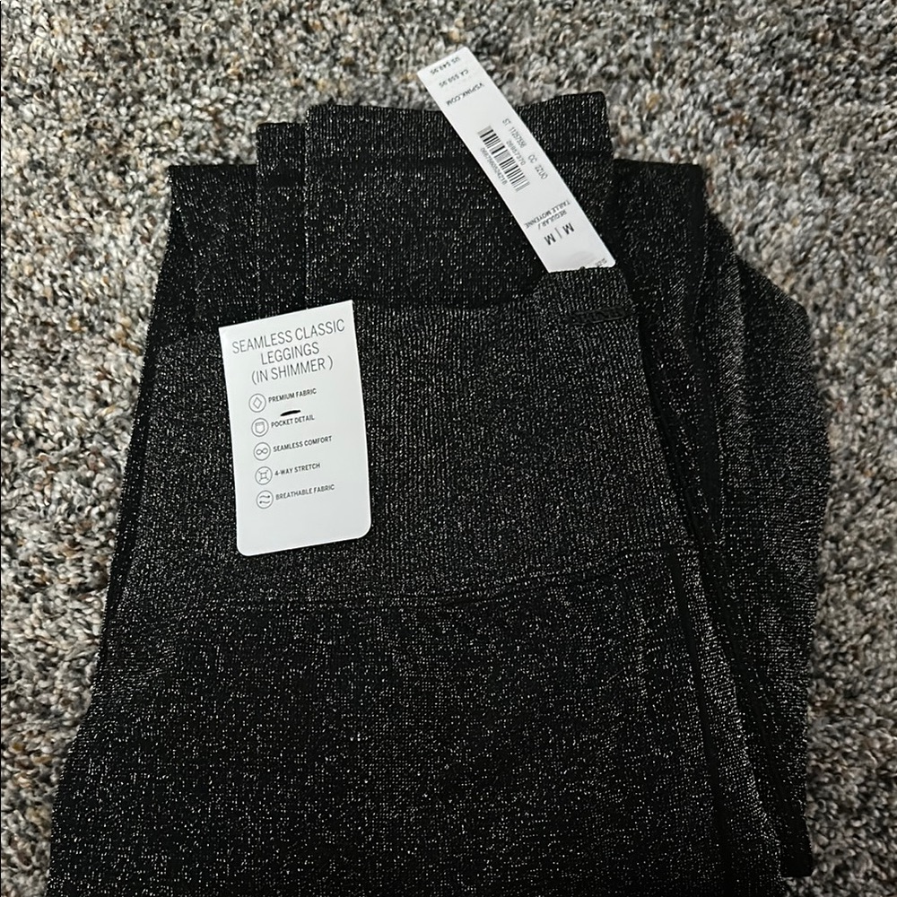 PINK Victoria's Secret Black Shimmer Leggings